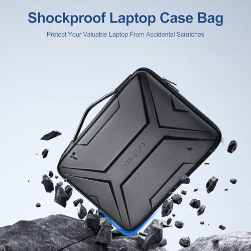 MOSISO Laptop Case 15.6 inch, 15-16 inch Laptop Sleeve, Black | Compatible with MacBook Pro 16 / Air 15,HP Acer Dell Lenovo ASUS,Artistic Geometric EVA Carrying Case Hard Shell with Handle - color: Black, size: 15.6 inch