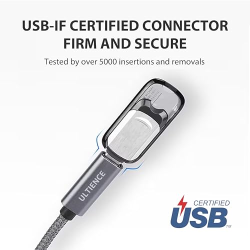 USB-C Female to USB 3.0 Male Adapter Cable, 10Gbps Ultra-Fast Transfer Speed, 60W Fast Charging, Durable Braided 1.2m Cable, Sturdy Metal Plug for Laptops, PCs & Smartphones (Grey 3.3ft) - color: Grey 3.3ft (Pack of 1)