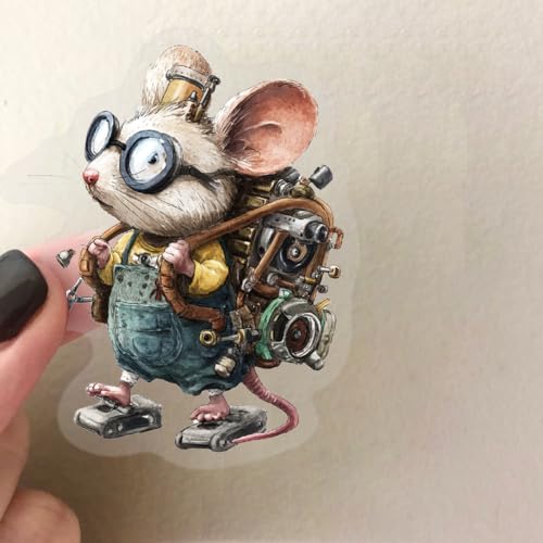50 Pcs Transparent Ins Punk Animals Transfer Stickers, 1.2-2.36 Inches Gothic Animal Stickers, Waterproof Vinyl for Phone Case Laptop, Edgy Stickers for Ins Lovers Punk Fans - color: Punk Animals-54