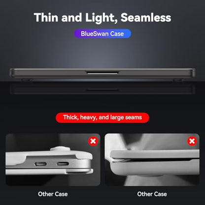 BlueSwan Matte Case for MacBook Pro 14 M5 M4 M3 M2 M1 Pro/Max 2026-2021 | 100% Color Match, Anti-Fingerprint, Anti-Scratch,Ultra Thin, Hard Shell Protective Cover, Space Black Clear - color: Space Black Clear