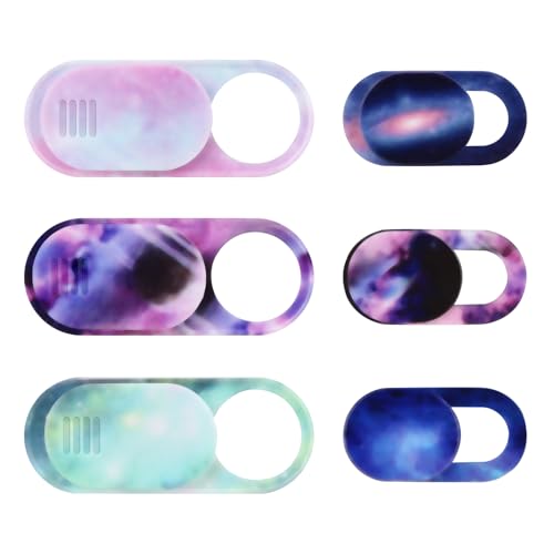 Webcam Cover Slide 6 Packs, Ultra Thin Camera Privacy Protector fit for MacBook Pro, iMac, iPad Pro, Tesla Model 3, Y, X, S, and More Laptop or Tablet, Colorful Space - color: Colorful Space (3L+3S)