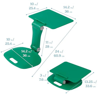 ECR4Kids The Surf Folding Portable Activity Lap Desk, Adjustable, Flexible Seating, Green - color: Green