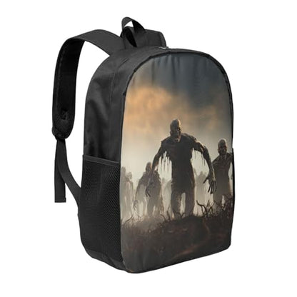 Backpack Many Zombie Travel Casual Laptop Backpack 17 inch Waterproof Hiking Daypack for Men Women, Black, One Size