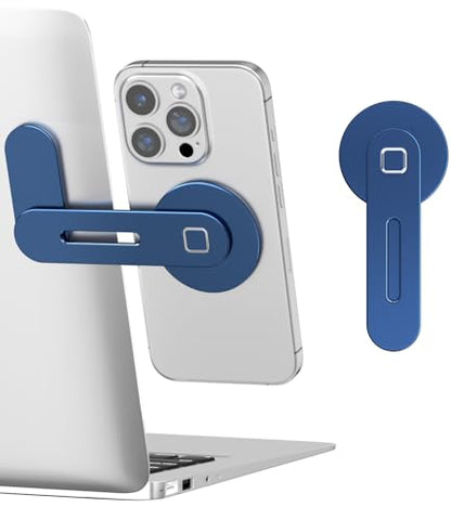 CloudValley Adjustable Laptop Stand Magnetic Phone Holder for iPhone | Aluminum Slim Side Mount Clip for All Phones, Portable Foldable Computer Expansion Bracket,Blue - color: Deep Blue
