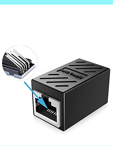 Ethernet Coupler RJ45 Extender，RJ45 Connector Ethernet Cable Extender Adapter for Cat7 Cat6 Cat5e Female to Female (Yellow)