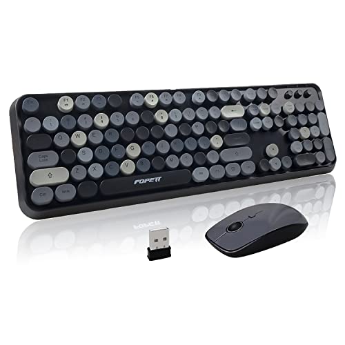Keyboard and Mouse Sets Wireless Keyboard and Mouse Sets,Reliable 2.4 GHz Connectivity for PC,Laptop,Smart TV and More (Grey Colorful) - color: V2020 Grey Colorful