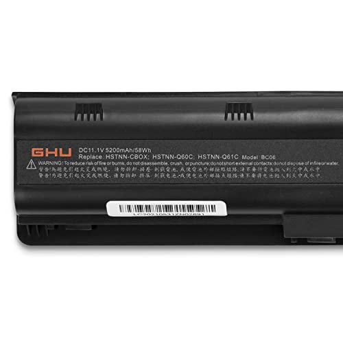 GHU MU06 MU09 Laptop Battery 58Wh Replacement for HP Compaq Presario CQ32 CQ42 CQ43 CQ56 CQ57 CQ62 CQ72 CQ630, Compatible with 593553-001 593554-001 WD548AA WD549AA - style: 58 Wh/MU06