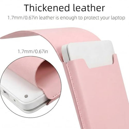 MacBook Air 14 inch Sleeve, PU Leather Laptop Sleeve Case Compatible with MacBook Air M5 M4 M3 M2 M1/MacBook Pro 13/MacBook Neo A18 2018-2026,Slim Protective Computer Sleeve Bag for Women, Pink - color: Pink, size: 13.3/14inch