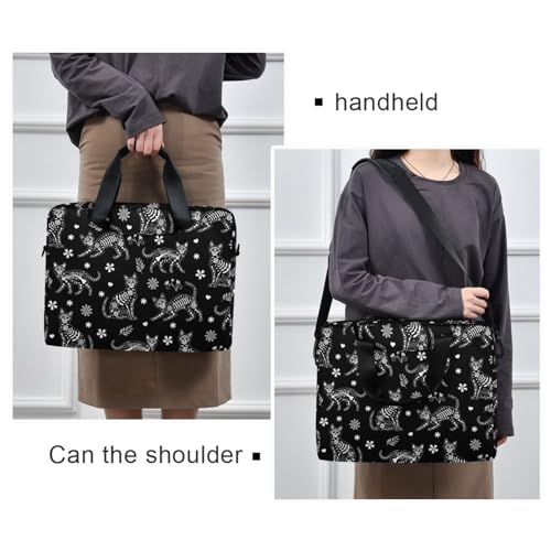 Laptop Case 15.6 inch Computer Bag | Waterproof Laptop Briefcase Laptop Bag for Women & Men - color: Death Halloween Cats Gothic 1