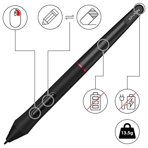 XP-PEN PA2 8192 Pressure Battery-Free Stylus Solely for Artist 12/13.3/15.6/22R/24 Pro Drawing Tablet with Screen | Not Compatible with Other XP-Pen Models or Brands