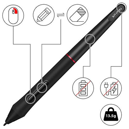 XP-PEN PA2 8192 Pressure Battery-Free Stylus Solely for Artist 12/13.3/15.6/22R/24 Pro Drawing Tablet with Screen | Not Compatible with Other XP-Pen Models or Brands