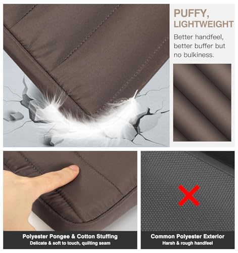 MoKo 13-14 Inch Puffy Laptop Sleeve Bag Padded Protective Carrying Case | Laptop Carrying Case Fits Mac Neo A18 Pro, Mac Pro M5 14-inch, Mac Air 13.6/13.3-inch and iPad Pro 12.9/13-inch, Coffee - color: Coffee, style: 13.3 - 14 Inches