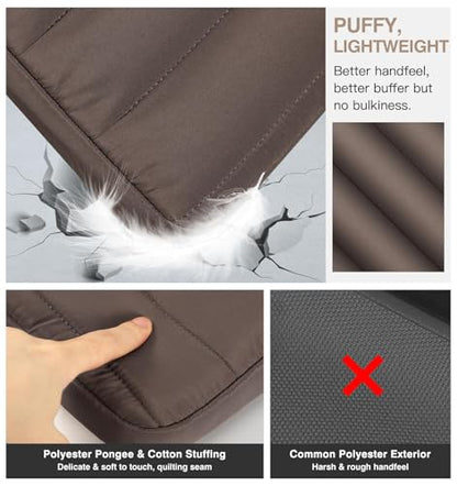 MoKo 13-14 Inch Puffy Laptop Sleeve Bag Padded Protective Carrying Case | Laptop Carrying Case Fits Mac Neo A18 Pro, Mac Pro M5 14-inch, Mac Air 13.6/13.3-inch and iPad Pro 12.9/13-inch, Coffee - color: Coffee, style: 13.3 - 14 Inches