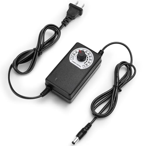 Facmogu 12V Adjustable Fan Power Supply, AC to DC 24W Speed Controller, Multi-Voltage Fan Supply Regulator - size: 3-24V 1A