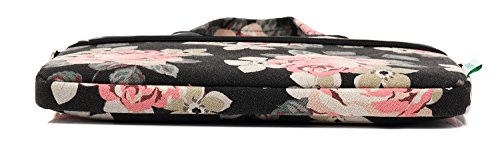 kayond Black Rose Patten water-resistant Laptop Shoulder Messenger Bag Case Sleeve for 12 Inch 13 Inch Laptop - color: Black Rose, size: 13-13.3 inch