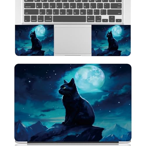 Universal Laptop Skin Sticker Decal for 11.6”12" 13" 13.3" 14" 15" 15.4" 15.6" Reusable Waterproof Scratch-Scratch Resistant Protective Vinyl Laptop Notebook Skin Stickers - Moon Cat - color: Moon Cat