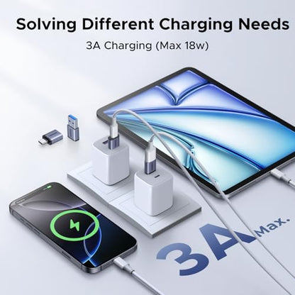 UGREEN USB to USB C Adapter Combo 4-Pack, 10Gbps Type C Converter | Data transfer & Fast charging for MacBook, iPhone 17/16/15, iPad, Samsung Galaxy, Apple Watch
