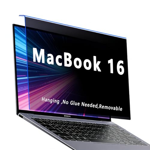 for MacBook 16 Removable 16" Hanging Privacy Screen Protector Laptops, Anti-Glare & Blue Light Blocking, ±30° Privacy Filter, Eye Protection, Instant Setup (MacBook 16" (370×260mm)) - size: MacBook 16" (370×260mm)