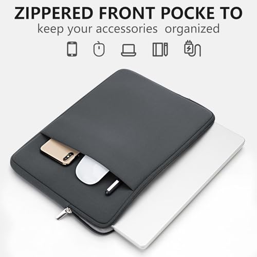 14 Inch Laptop Sleeve Shockproof Padded Carrying Case Computer Protective Cover Bag with Pocket Compatible with 14 Inch Acer ASUS HP Dell Chromebook Thinkpad Notebook, Gray - color: Gray, size: 14"