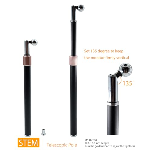 Portable Monitor Stand with VESA Mount 3inch Bracket Tilt Ball Joint Telescopic Pole and Metal Disk Base Portable Monitor Mount with 75mm VESA Mount FL12B