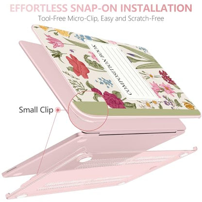 for MacBook Neo 13 Inch Case 2026 (Model A3404, A18 Pro chip), Stylish Pattern Protective Hard Shell with Screen Protector, Keyboard Cover & USB-C Adapter - Blush Composition Book - color: Blush Composition Book