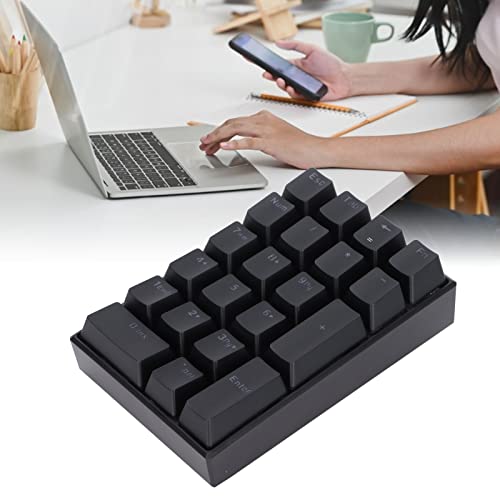 USB Numeric Keypad, LED Backlit 21-Key Mechanical Numpad for PC , Ergonomic Wired Number Pad for Desktop Laptop, Mini Portable Numeric Keypad for Home and Office, Plug and Play (Red Switch)