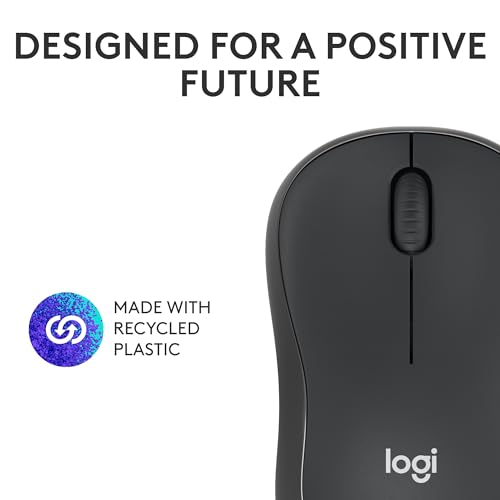 Logitech M240 Compact Silent Bluetooth Wireless Mouse - Graphite | Bluetooth connectivity, no USB receiver, quiet clicks, 3 non-customizable buttons, 18-month battery life, PC Mac compatible - color: Graphite, size: 1 Pack, style: Bluetooth