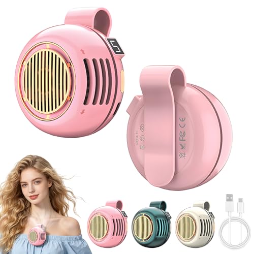 Portable Silent Mini Bladeless Fan Clip On, Mini USB Rechargeable 360° Rotatable Fan, 2026 New Adjustable 3-Speed Suspended Whirlwind Cooler Fans for Outdoor & Travel & Office (Pink) - color: Pink