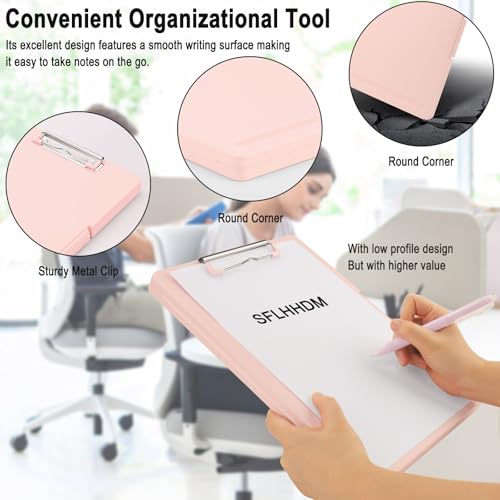 SFLHHDM Clipboards with Storage, Storage Clipboard with Low Profile Clip, A4 Binder Clipboard Folder, Waterproof Nursing Clipboard, Smooth Writing Clip Board Office Supplies (Side Opening-Pink) - color: Side Opening-pink