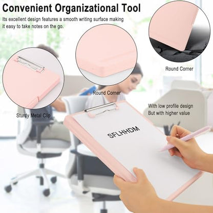SFLHHDM Clipboards with Storage, Storage Clipboard with Low Profile Clip, A4 Binder Clipboard Folder, Waterproof Nursing Clipboard, Smooth Writing Clip Board Office Supplies (Side Opening-Pink) - color: Side Opening-pink