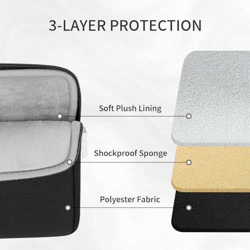 RAINYEAR Laptop Sleeve Case with Front Pocket, 13.3 Inch Protective Portable Case Briefcase Laptop Carrying Bag Cover Compatible with 13.3-14 Inch Laptop PC, 14 Inch MacBook Pro M5 M4 M3 M2 M1, Black - color: Black, size: 13.3-14 inch
