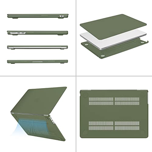 MOSISO Compatible with MacBook Air 13 inch Case M5 2026 M4 M3 M2 2025-2022 | A3449 A3240 A3113 A2681, Scratches-Resistant Protective Hard Shell for MacBook Air 13.6 inch Case, Army Green - color: Army Green