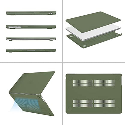 MOSISO Compatible with MacBook Air 13 inch Case M5 2026 M4 M3 M2 2025-2022 | A3449 A3240 A3113 A2681, Scratches-Resistant Protective Hard Shell for MacBook Air 13.6 inch Case, Army Green - color: Army Green