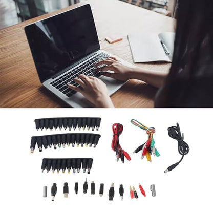 Jeffergarden Universal Adapter, Storage Box, 58PCS Set Laptop Power Charger Adapter, Multifunctional DC Plug with Power Cord Banana Tip for Universal Supply Charger and AC