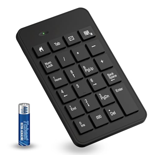 Bluetooth Number Pad with Battery, 23 Keys Wireless Numeric Keypad Upgraded Version of 10 key Keyboard Financial Accounting Numpad Compatible for Laptop, PC, Macbook, Notebook, Desktop,Surface Pro - style: BluetoothWireless