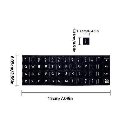 SEIWEI 2PCS Universal English Keyboard Stickers, Matte Replacement English Keyboard Stickers for Laptops, Tablets, and Desktops, Keyboard Alphabet Stickers with Black Font on Silver Background