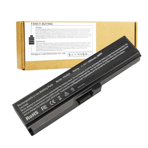 PA3634U-1BAS Laptop Battery for Toshiba Satellite A665 C655 L645 L645D L650 L650D L655 L655D L670 L675 M300 M301 M305 M505 U405, p/n PABAS228 PA3634U-1BRS PA3635U-1BAM PA3636U-1BRS PA3635U-1BRM - size: 6 Cell PA3634U-1BAS