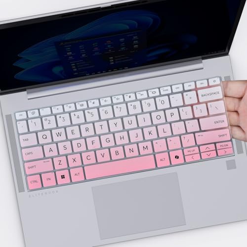 Keyboard Cover Skin for 2026 2025 2024 HP EliteBook 640 645 G11 14, HP EliteBook 1040 G11 14 Inch Laptop Accessories Protector(Not Fit 1040 640 645 G10), Gradual Pink - color: Gradual Pink