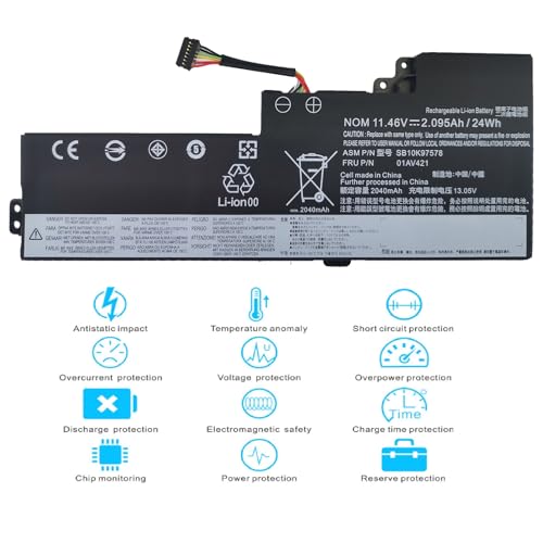 T470 T480 01AV421 01AV489 Internal Battery Replacement for ThinkPad T470 T480 A475 A485 TP25 Series Laptop, Compatible with 01AV419 01AV420 SB10K97577 SB10K97576 SB10K97578 Notebook.