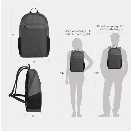 Travelon Anti-Theft Metro Backpack with RFID blocking pouch - color: Gray