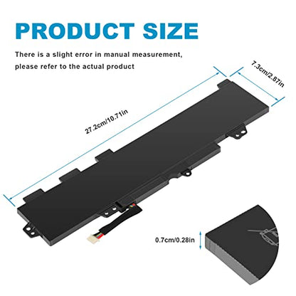 TT03XL 932824-421 933322-855 932824-1C1 932824-2C1 Laptop Battery Replacement for HP EliteBook 755 850 G5, 850 G6, ZBook 15U G5 G6,fits HSN-113C-5 HSN-I13C-5 HSTNN-LB8H HSTNN-DB8K HSTNN-UB7T TT03056XL - size: 10.71*2.87*0.28inch TT03XL