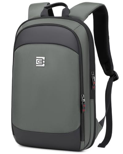 Business Backpack for Men 15.6 Inch,Slim & Expandable Waterproof Travel Laptop Backpack - color: Grey