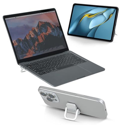 Apausvcm 2Pcs Keyboard Riser, Self-Adhesive Mini Keyboard Stand for Desk Portable Laptop Feet Foldable Keyboards Lift for Most Keyboards (Silver) - color: Silver