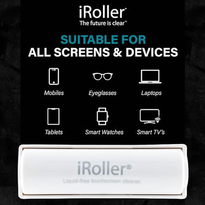 iPad Screen Cleaner by iRoller - Pack of 3 - No Need for Spray or Wipes, Liquid Free - Reusable & Washable -Portable Phone Screen Cleaner for Touchscreen- Ideal for Smartphone, Macbook, Monitor - 3.5" - size: 3 pack