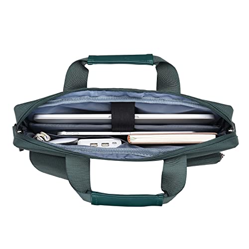 MOSISO Laptop Shoulder Bag 16 inch, 15-15.6 inch Computer Bag | Compatible with MacBook Pro 16 inch, HP, Dell, Lenovo with 2 Raised&1 Flapover&1 Horizontal Pocket&Handle&Belt, Emerald Green - color: Emerald Green, size: 16 inch