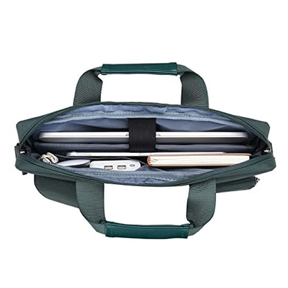 MOSISO Laptop Shoulder Bag 16 inch, 15-15.6 inch Computer Bag | Compatible with MacBook Pro 16 inch, HP, Dell, Lenovo with 2 Raised&1 Flapover&1 Horizontal Pocket&Handle&Belt, Emerald Green - color: Emerald Green, size: 16 inch