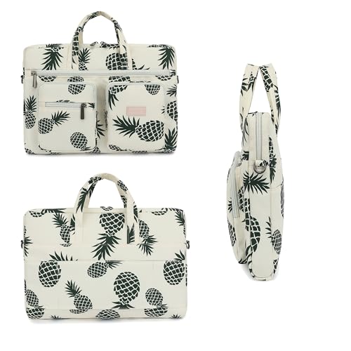 Muti-Pockets Laptop Case Bag,Rebound Bubble Cushioned Laptop Briefcase Shoulder Bag Fits 15.6 inch-16 inch Laptop(Pineapple) - color: Pineapple(muti-pockets)