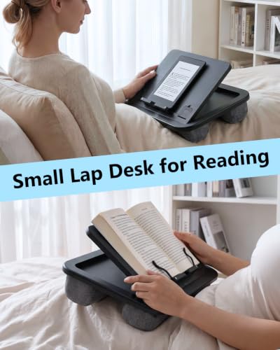 Adjustable Lap Desk with Cushion - 8 Angles Ergonomic Adjustment | Laptop Lap Desk For Bed Couch Car Home Office - Ideal For Reading Drawing Working- Fits up to 14 Inch Laptop Tablet (MINI) - size: MINI