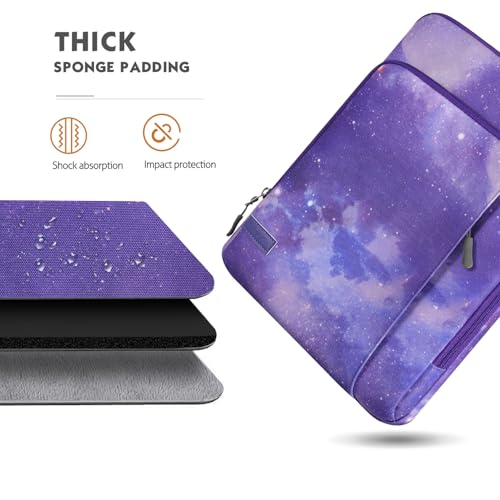 MoKo 13.3-14 Inch Laptop Sleeve Bag Carrying Case with Accessory Pocket | Fits iPad Air 13-inch M3, MacBook Pro 14-inch M3/2, MacBook Pro 13-inch M2/M1 and Surface Pro 9/8 13-inch, Purple Starry Sky - color: Purple Starry Sky, size: 13.3-14 Inch
