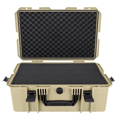 Eylar 21.6" Intact Series Carry-On Hard Camera Case, Lightweight and Durable Stacker Design with Foam (Tan) - color: Tan